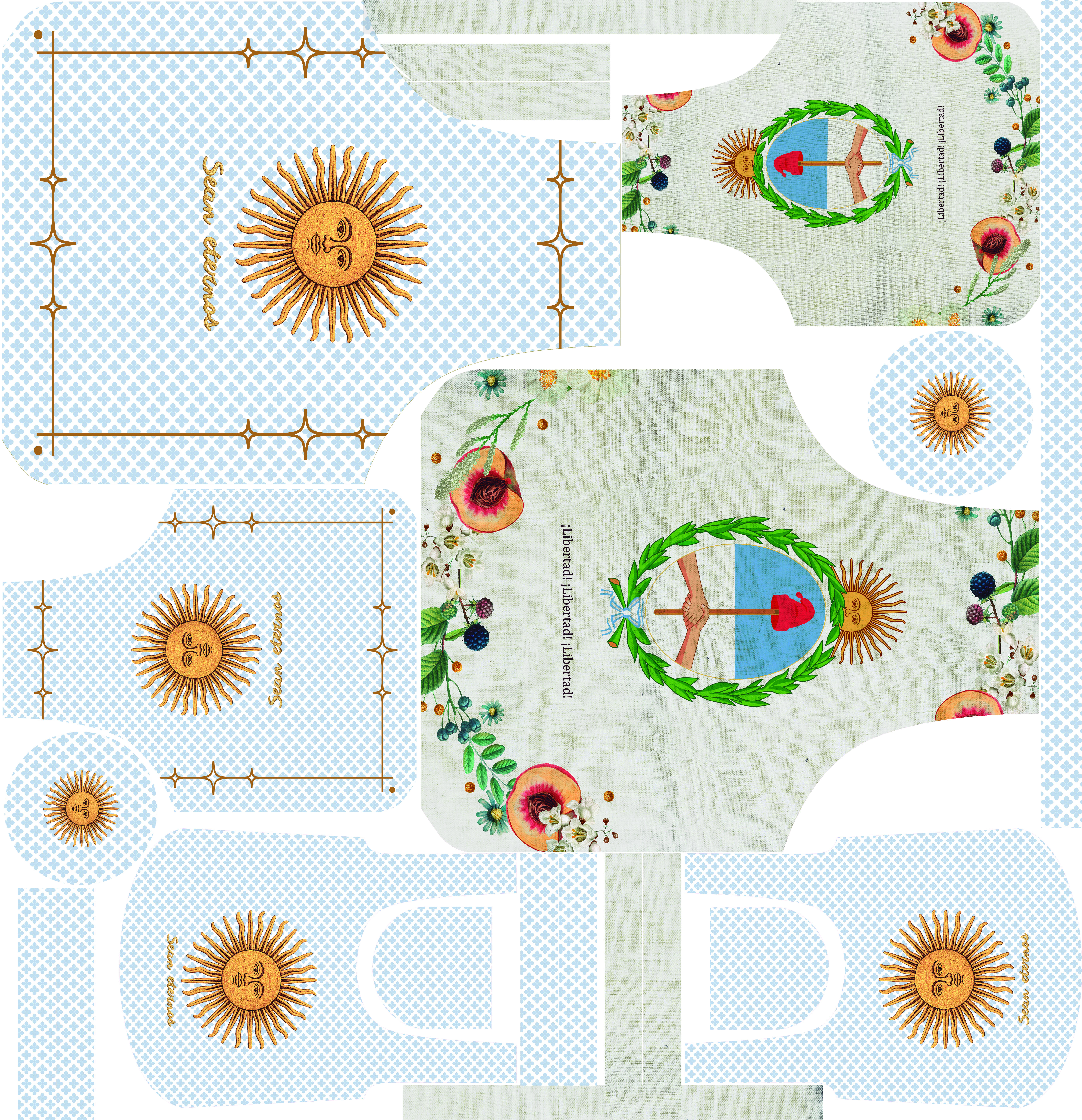 SETS PARA SUBLIMAR DELANTAL ARG